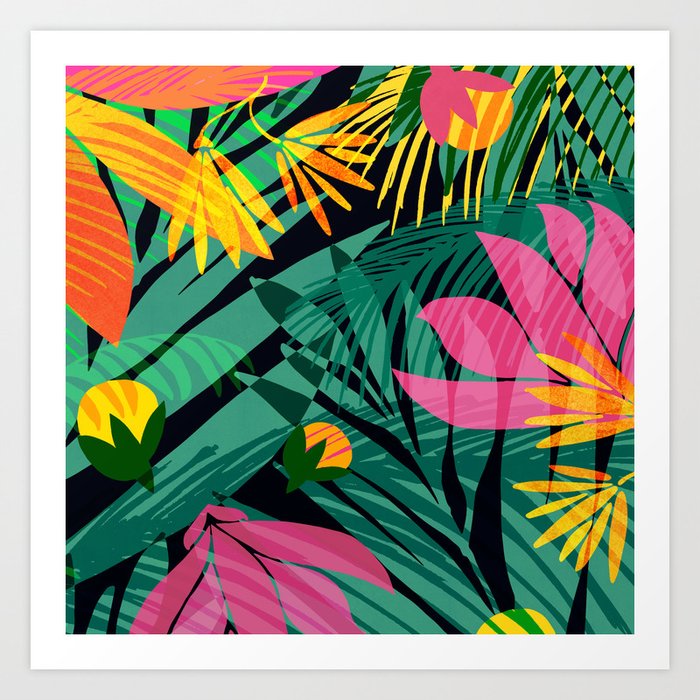 Wild Tropics Colorful Abstract Pattern Art Print