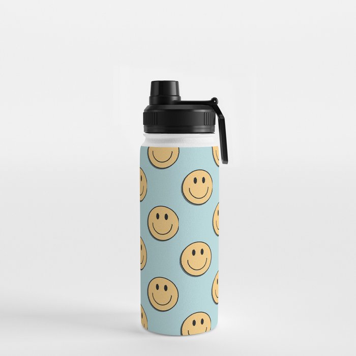 smiley face 90s Water Bottle