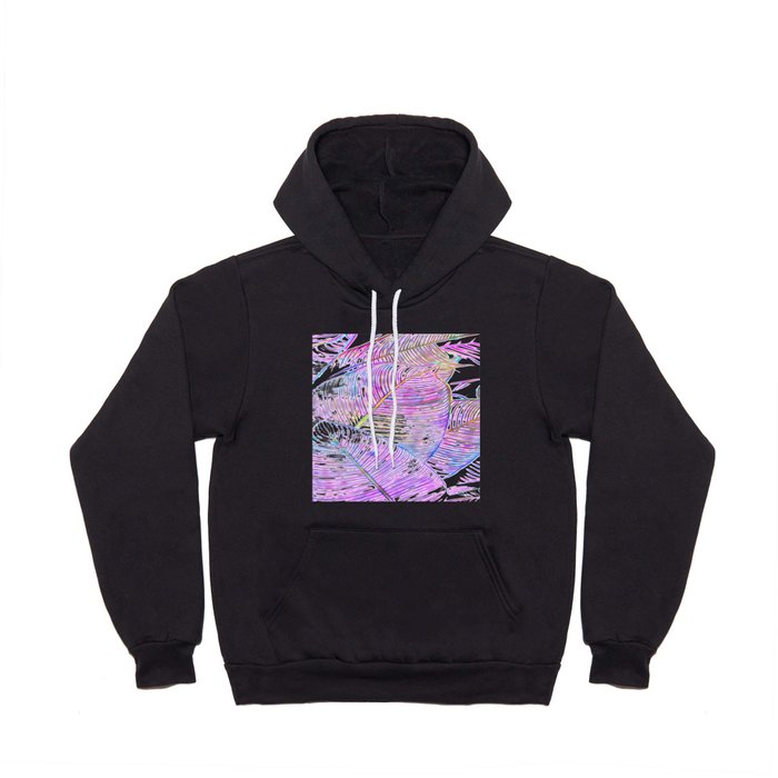 Pink Banana Leaves | Tropical Botanical Jungle | Ultraviolet Purple Nature Plants | Eclectic Forest Hoody