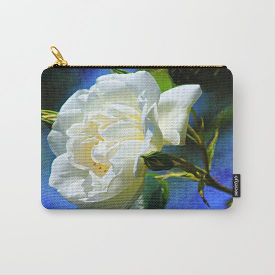 Creamy White Rose and Buds Carry-All Pouch