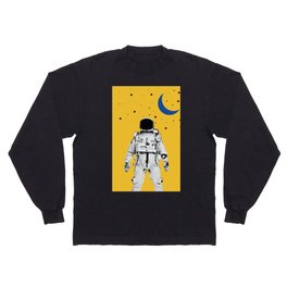 Astronaut Portrait on a Yellow Background Long Sleeve T-shirt