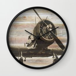 Old airplane 2 Wall Clock