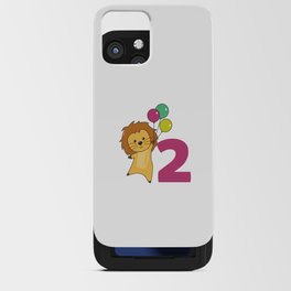 Lion Second Birthday Balloons For Kids iPhone Card Case