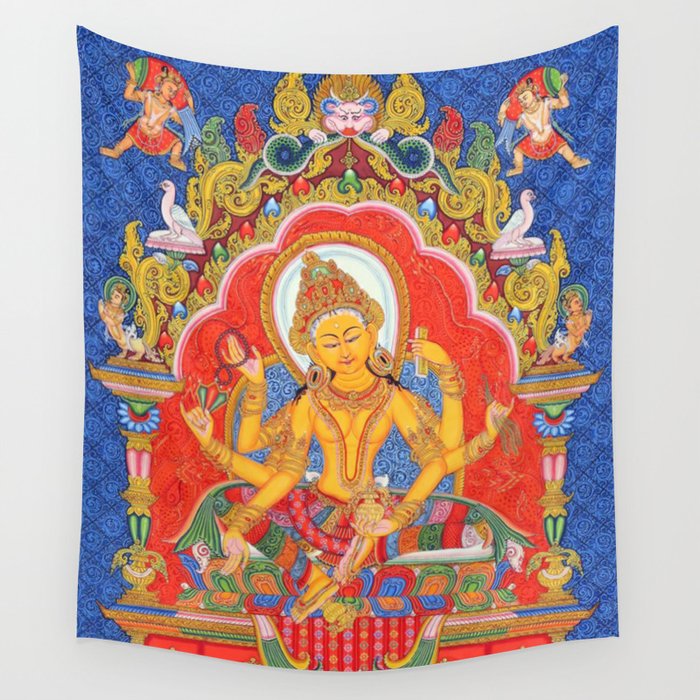 Gold Tara Buddhist Thangka Wall Tapestry