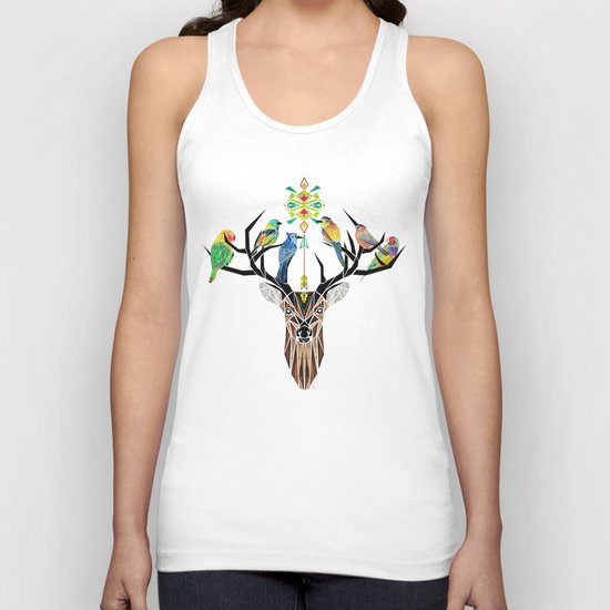 deer birds Unisex Tank Top