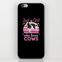Just A Girl Who Loves Cows Cute Cow For Girls iPhone Skin
