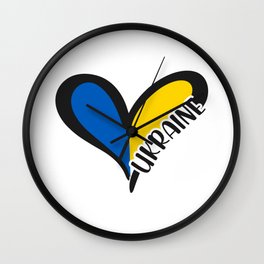 Love Ukraine Heart Wall Clock