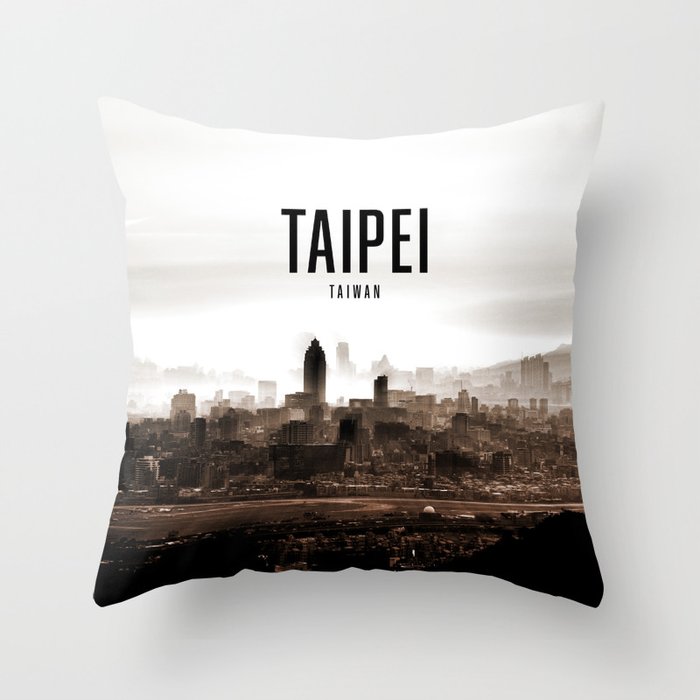 Taipei Wallpaper Throw Pillow