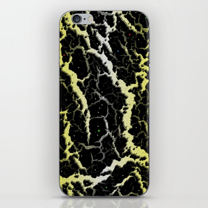 Cracked Space Lava - Yellow/White iPhone Skin