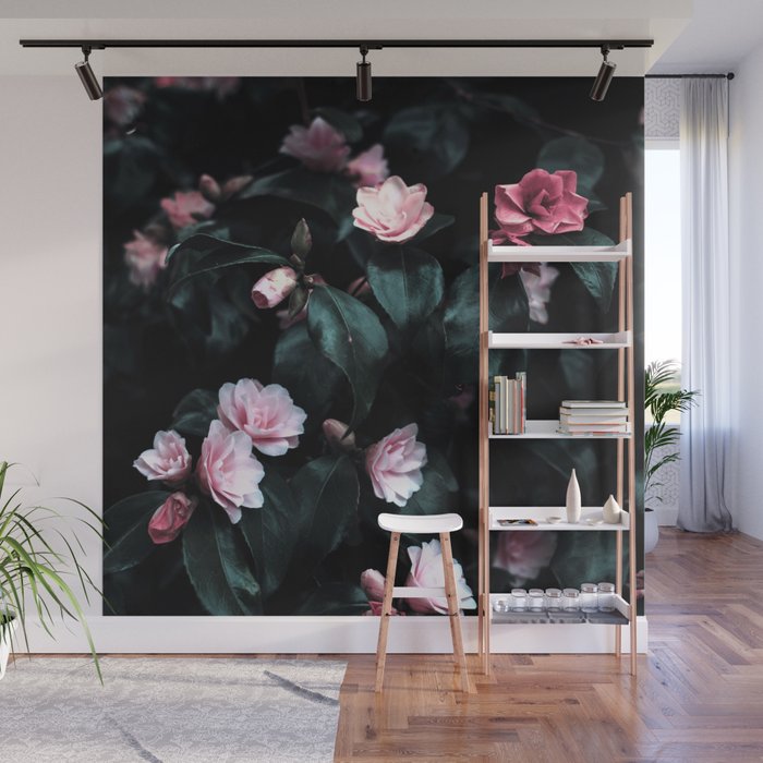 Dark Floral Wall Mural By Vivinicolin Society6