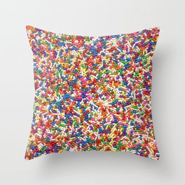 Rainbow Sprinkles Throw Pillow
