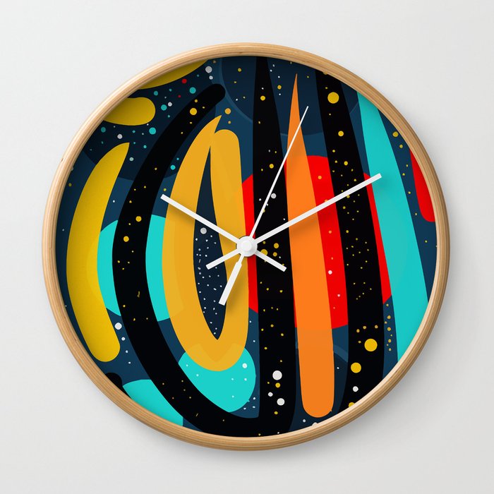 Starry Night of Summer Abstract Art Wall Clock
