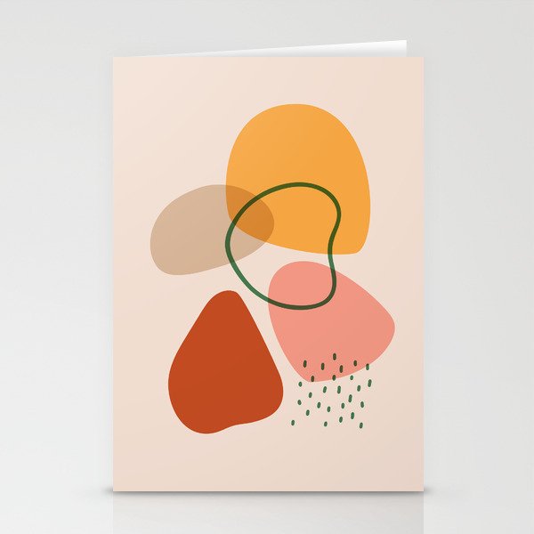 Abstract organic shape modern flat art print Stationery Cards