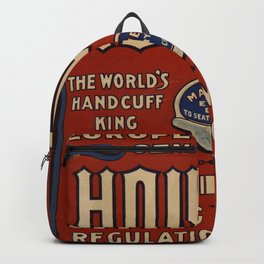 Poster Harry Houdini Backpack | Homedecor, Magic, Europe, Handcuff, Vintage, Digital, Wallart, Poster, Painting, Harry 
