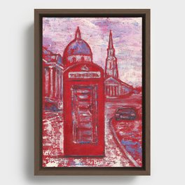 Telephone on Trafalgar Square in London (2022) Framed Canvas
