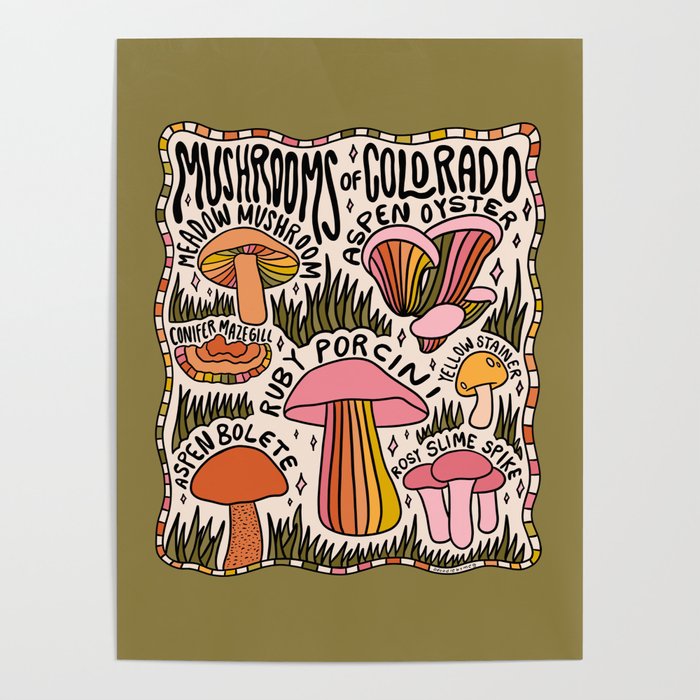 Mushrooms of Colorado Poster