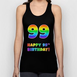 [ Thumbnail: HAPPY 99TH BIRTHDAY - Multicolored Rainbow Spectrum Gradient Tank Top ]