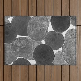 Abstract Gray Outdoor Rug