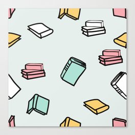 Hand Drawn Books Seamless Vector Pattern Background Canvas Print