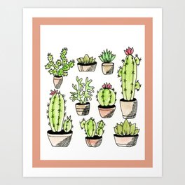 Nine Succulents Art Print