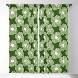 Green flowers on a green background | Fashion prints of summer Blackout Curtain