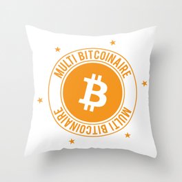 Multi Bitcoinaire Throw Pillow