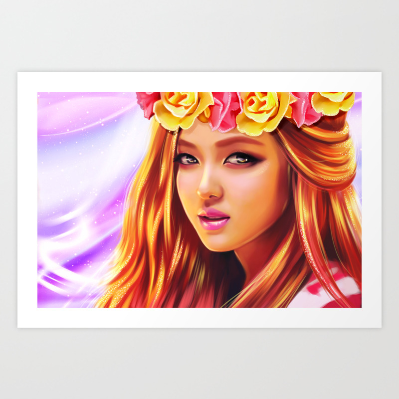 blackpink rose art print by ellen drawings society6