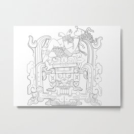 Mayan King Rising Metal Print | Drawing, Mesoamerican, Ancientamerica, Pattern, Digital, Mayanking, Mesoamerica, Mayan, Mayanruler, Maya 