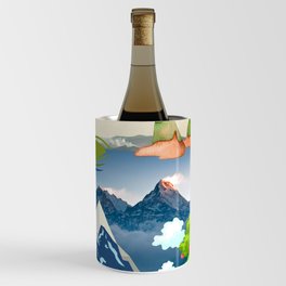 Cloudy mountain funny design Wine Chiller