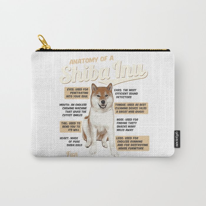 Anatomy Of A Shiba Inu Carry All Pouch By Teeign Society6