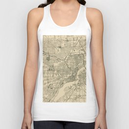 Toledo USA - Vintage City Map Unisex Tank Top