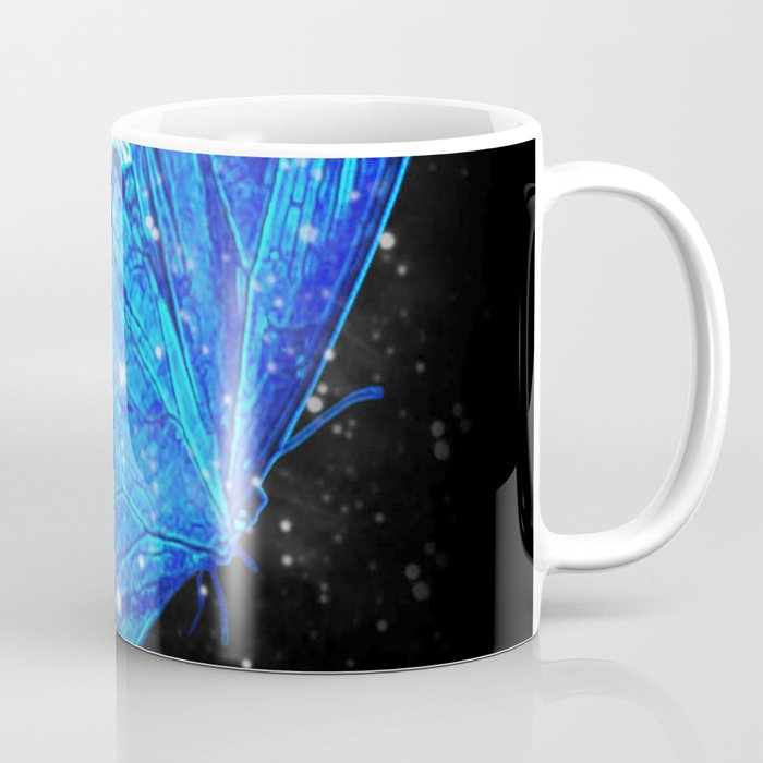 Glowing Blue Butterfly Coffee Mug