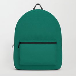 Dark Green Solid Color Pantone Greenlake 17-5528 TCX Shades of Blue-green Hues Backpack