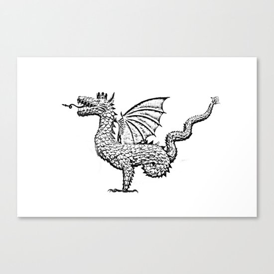 Dragon (pencil) Canvas Print
