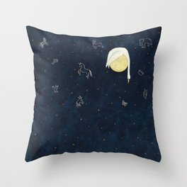 Sleeping on the Moon Throw Pillow