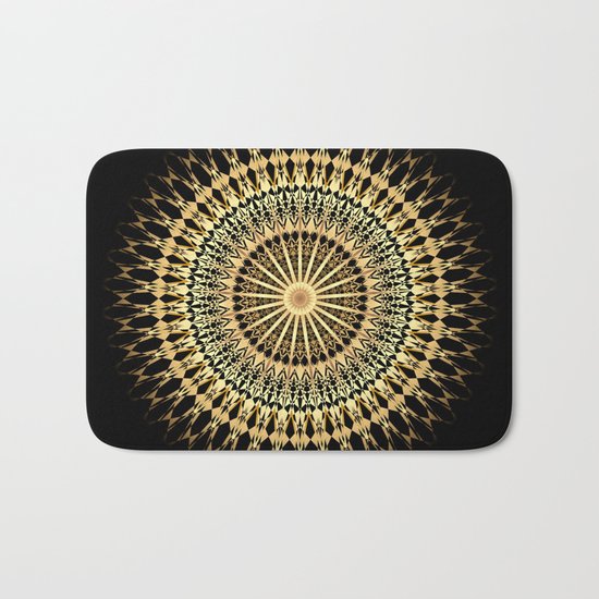 Black Gold Mandala Bath Mat