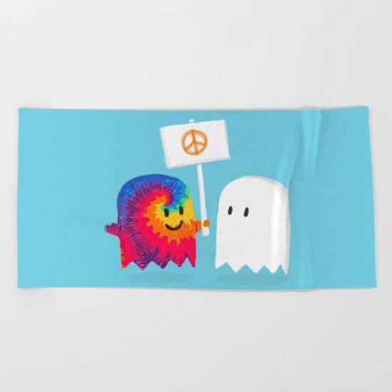 Hippie ghost Beach Towel