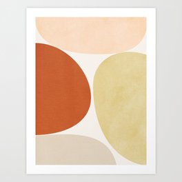 mid century geometry pastel shapes 2 Art Print