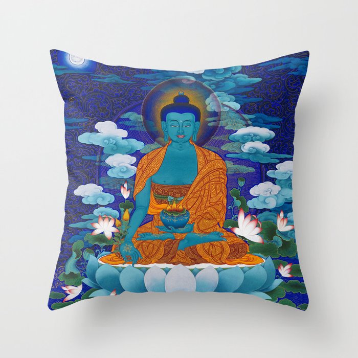 Medicine Buddha Throw Pillow