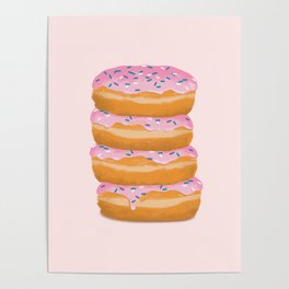 Pink Sprinkle Donuts Stack Poster