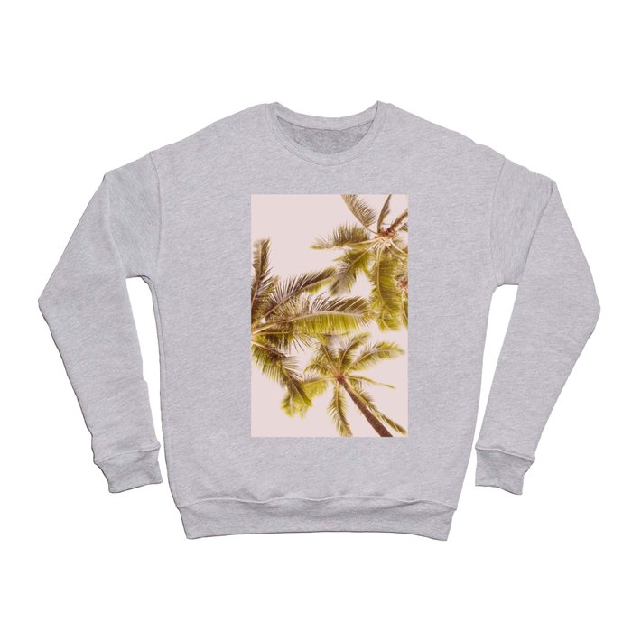 Palm Tree Blush - Tropical Nature Photography Crewneck Sweatshirt