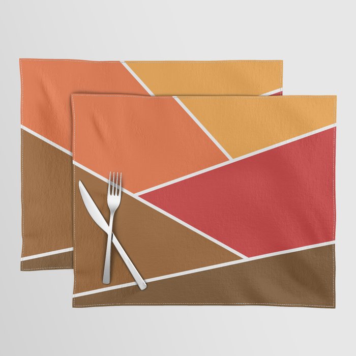 Retro style geometric design Placemat