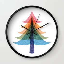 Rainbow Pine Wall Clock