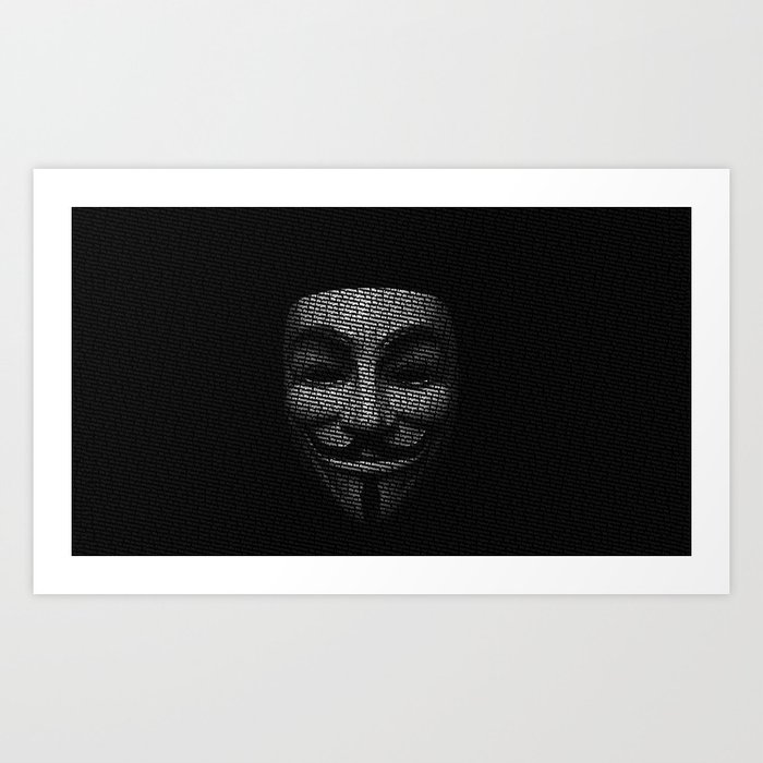 V Per Vendetta Guy Fawkes Typography Art Print By Dambrosigraphic Society6