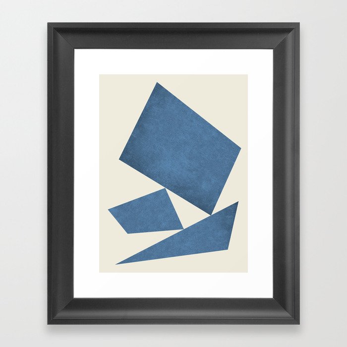 3 Forms Composition - Blue Framed Art Print