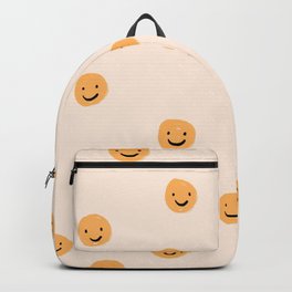 Yellow Smiley Face Pattern Backpack