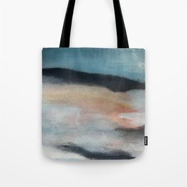 Dawn: a minimal abstract acrylic piece in pink, blues, yellow, and white Tote Bag