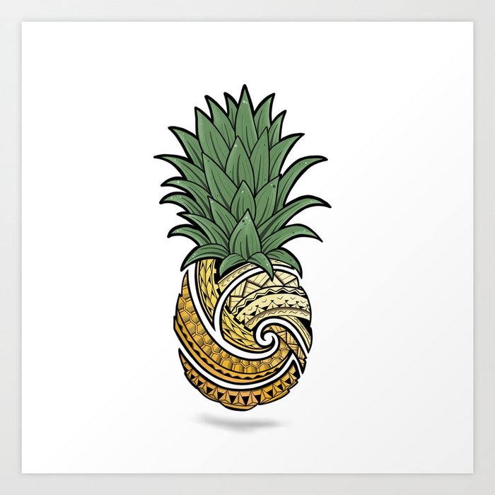 Polynesian Pineapple Art Print
