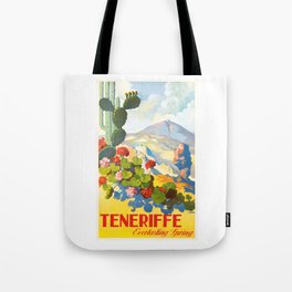 1945 Tenerife Everlasting Spring Spain Travel Poster Tote Bag