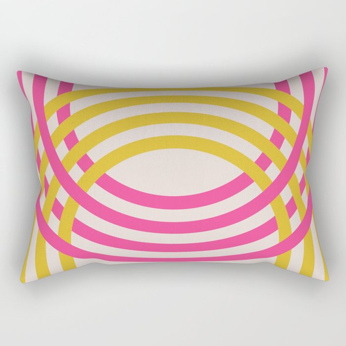 Arches in Pink and Cheerful Yellow Rectangular Pillow